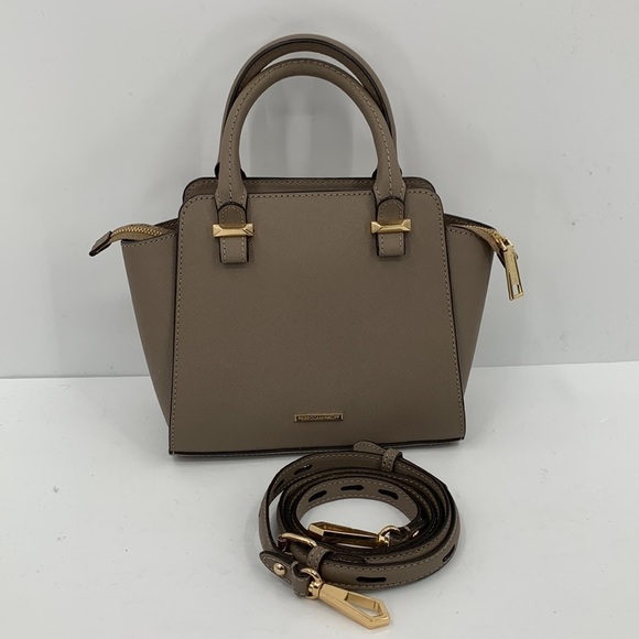 Rebecca Minkoff Handbags - Rebecca Minkoff Saffiano leather crossbody purse tan taupe handbag handle strap